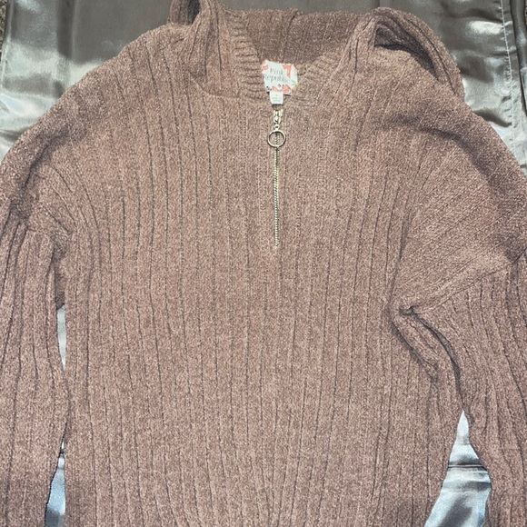Pink Republic Teddy Quarter Zip Hoodie - Picture 1 of 2
